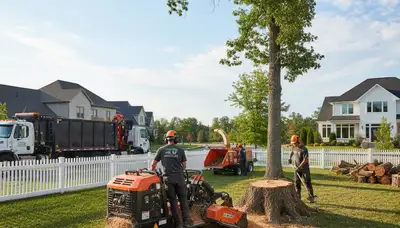 Professional stump removal service in Troy, NY by Chop Chop Tree experts using safe equipment