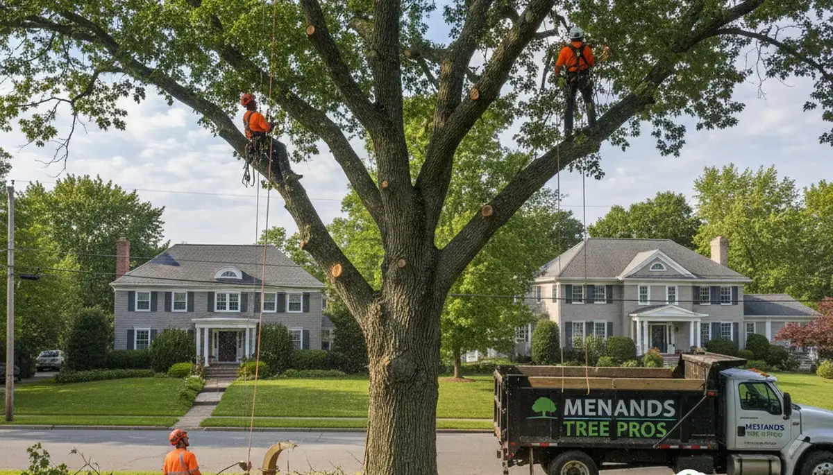 Professional tree removal service crew working safely in Troy, NY